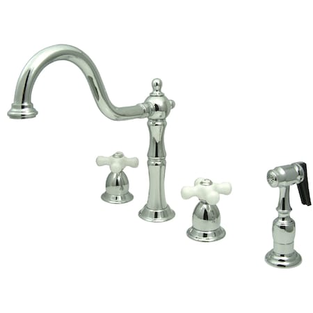 Widespread Kitchen Faucet, Polished Chrome